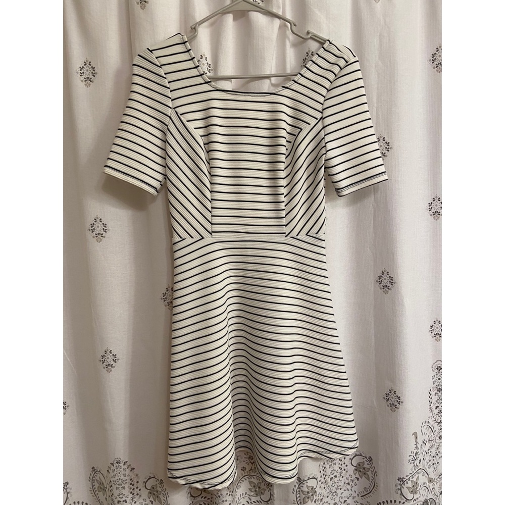 Black and White Striped Dress Small
